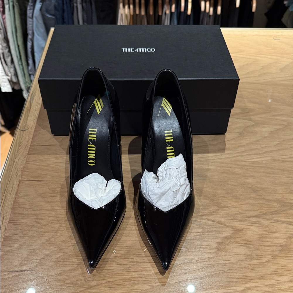 Authentic The Attico Glossy Black Heels
